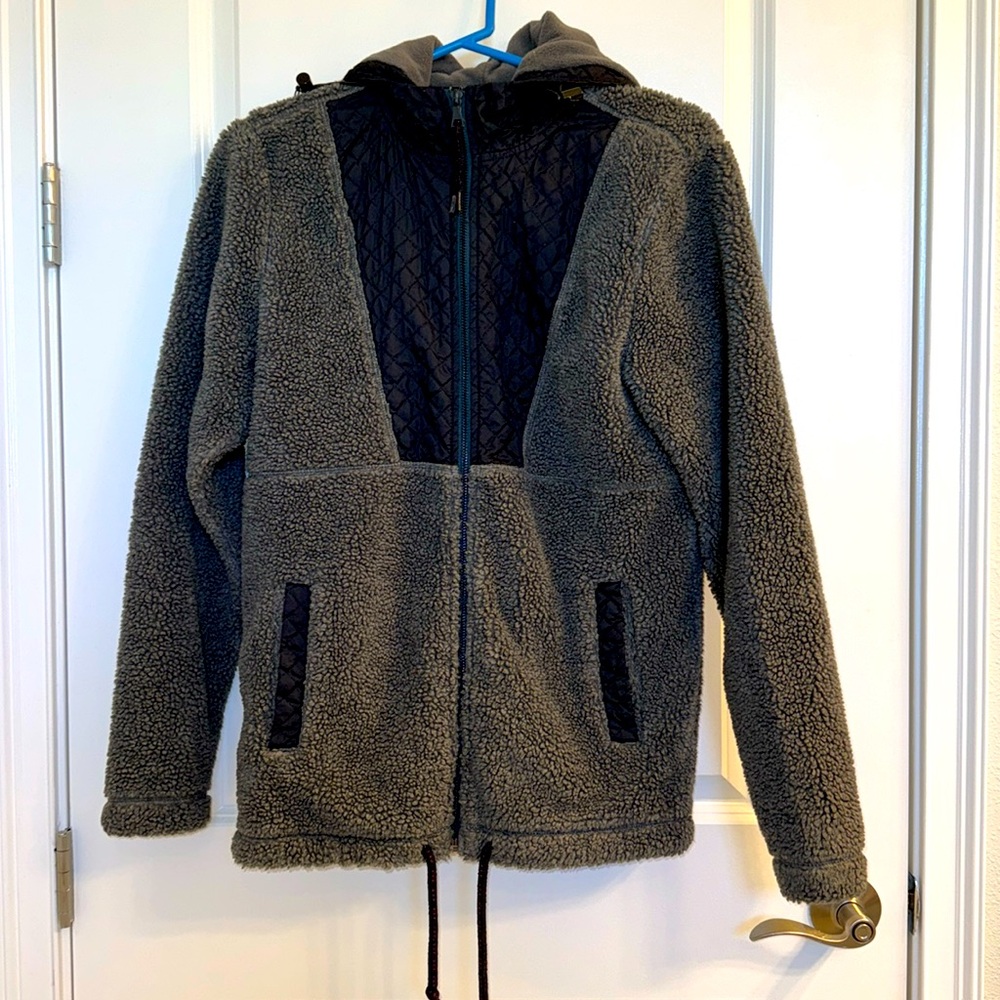 Charcoal Zip Up Fleece Coat